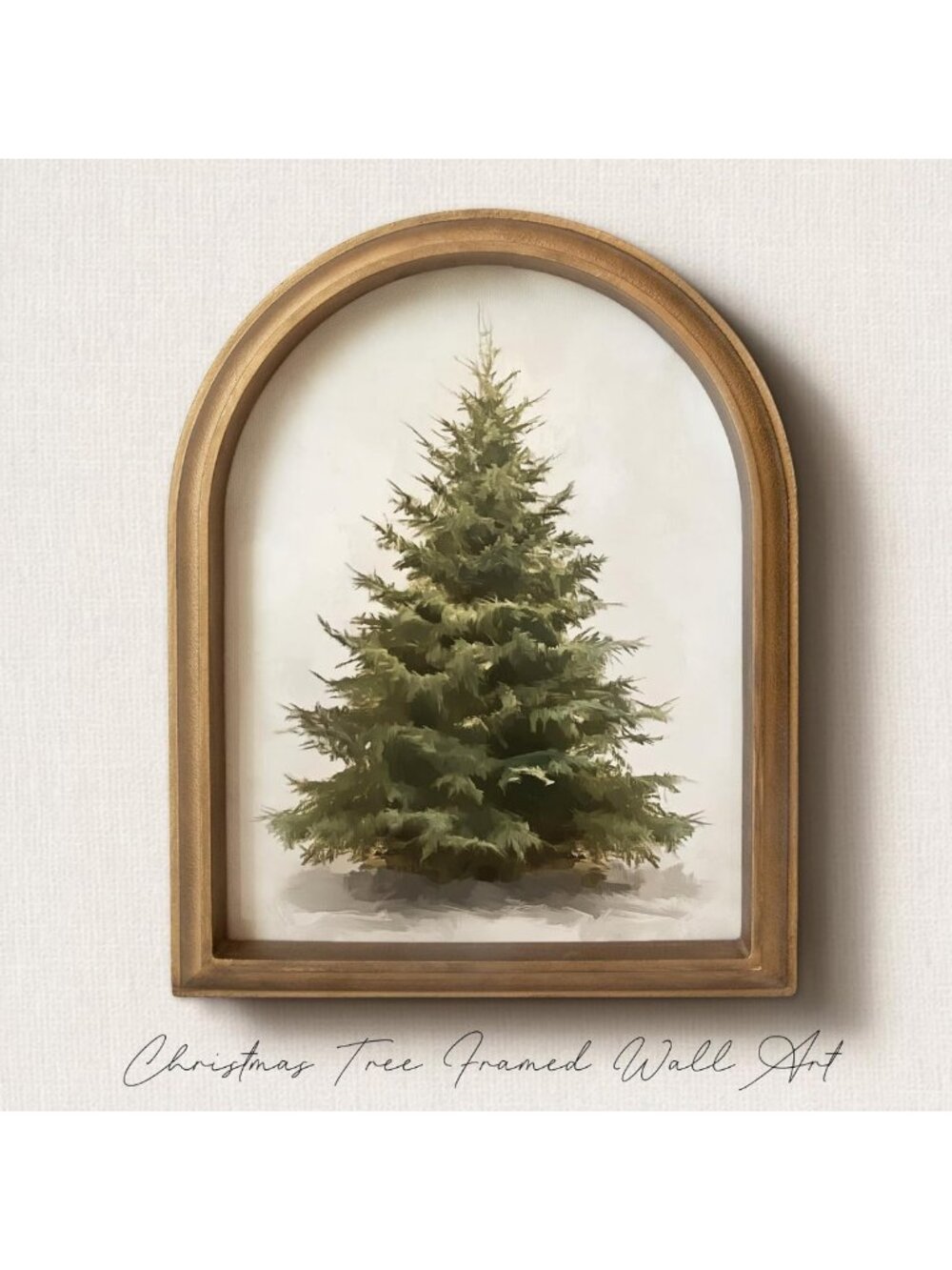 Vintage Rustic Christmas Tree Wall Art - 11"x13.8" Framed Decor for Home